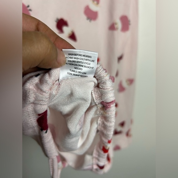 Kikit Pajama set Elf Santa Print M Soft Pants Top Long Sleeve Pink Stretch Pull - Picture 10 of 16